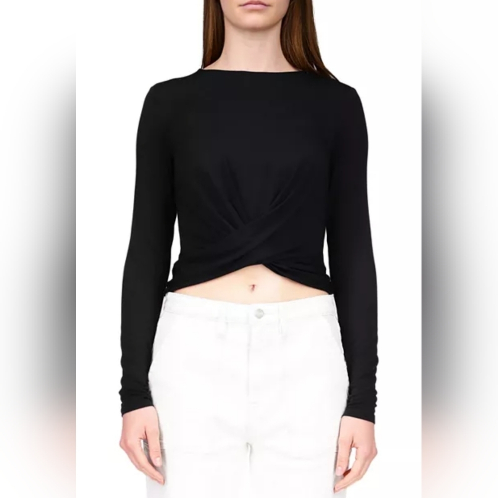 Sanctuary Keep It Sleek Knit Top Black XXL New